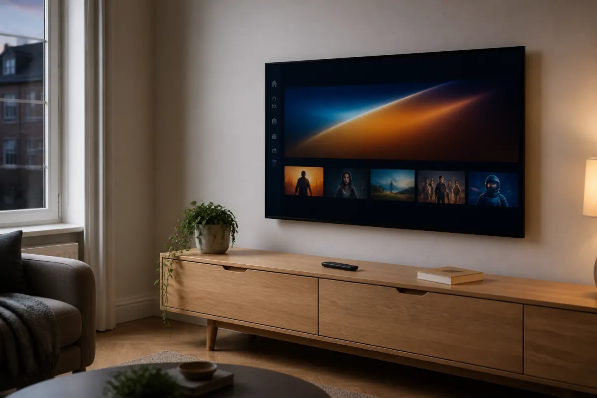 Living room TV ready for IPTGreat setup